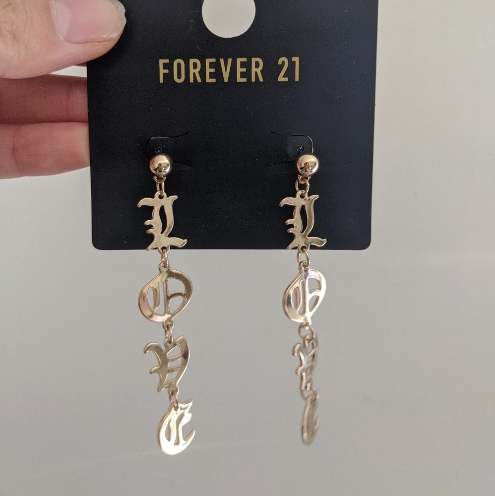 F21 "LOVE" earrings brand-new